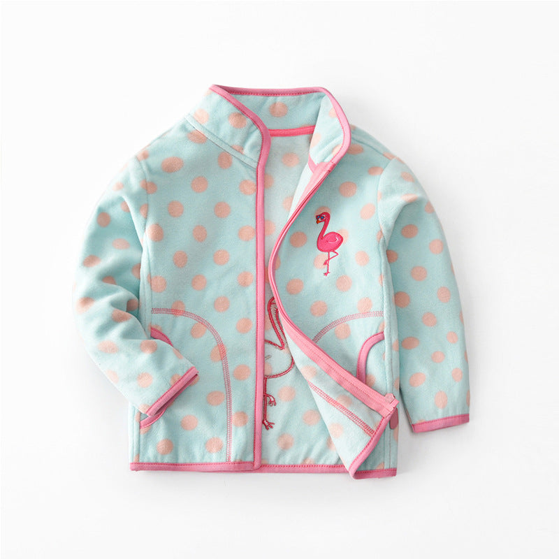 Girls Fleece Hoodless Jacket