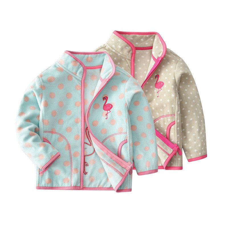 Girls Fleece Hoodless Jacket