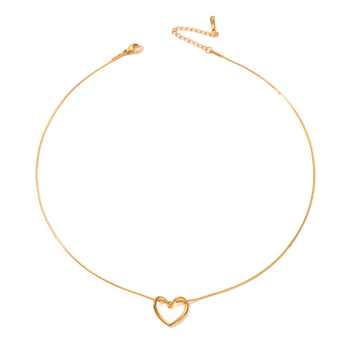 Women Simple Necklace With Heart Pendant