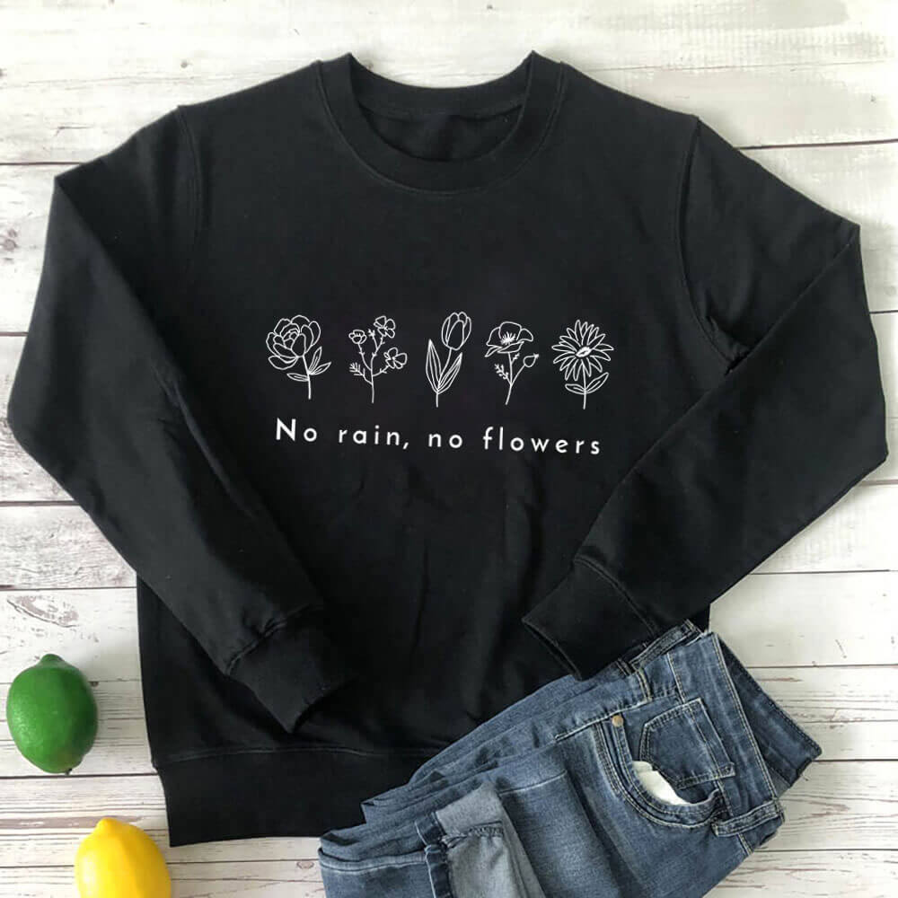 Women's Sweater-Plant Print