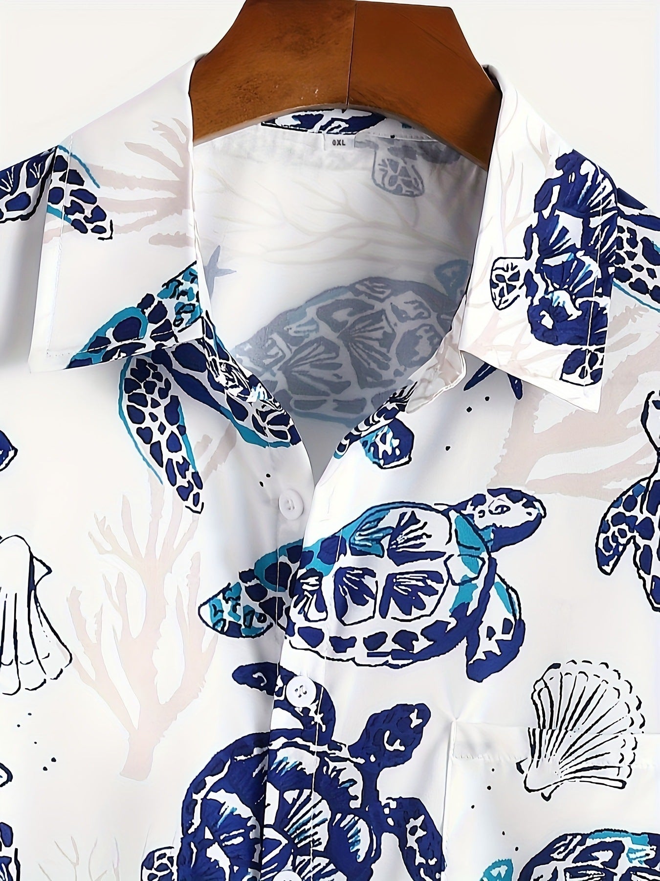 Men's Plus Size Marine Life Printed Shirt