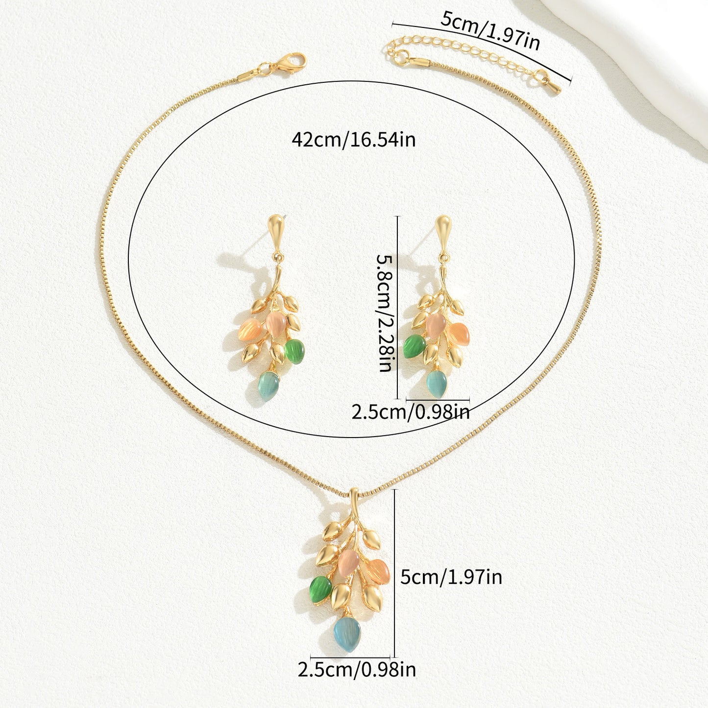 Women's Necklace With Earrings Set