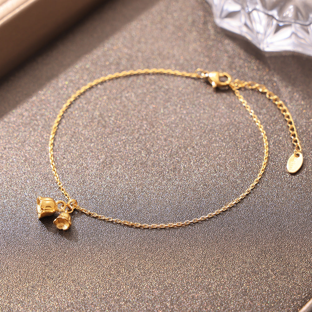 Women/Girls Gold Anklet With Bells Drop