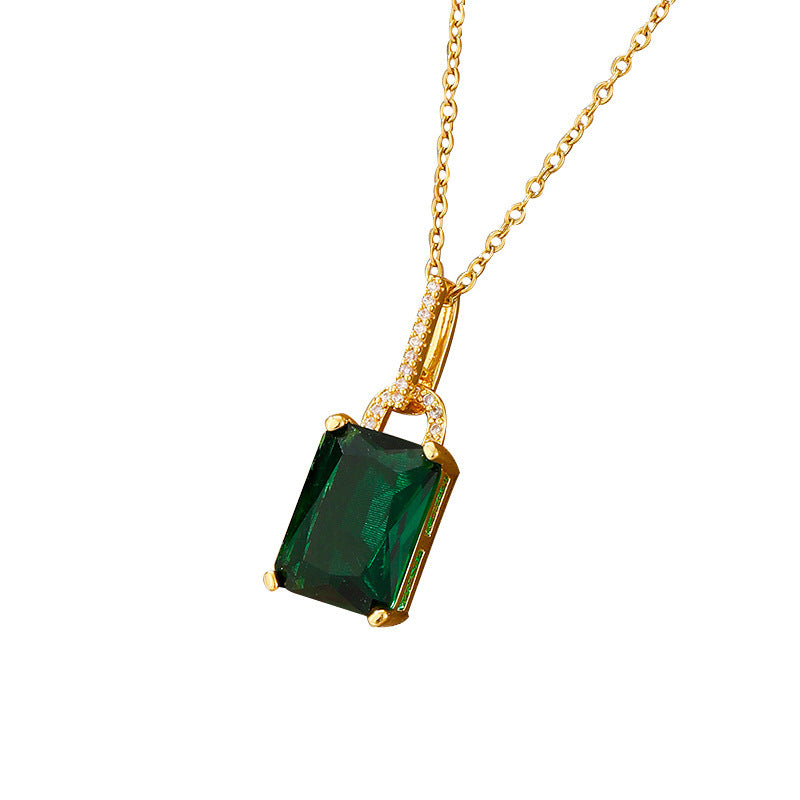 Women's Necklace With Emerald Pendant