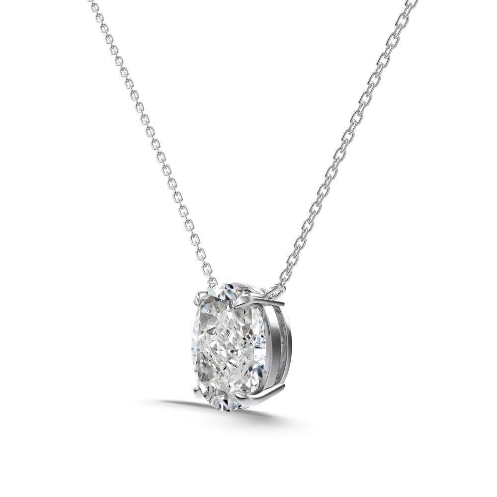 Women Silver Necklace With Diamond Pendant