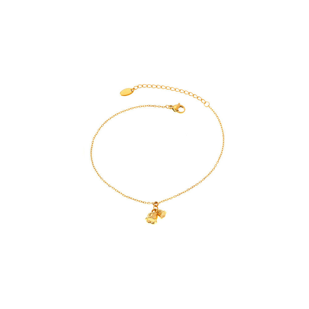 Women/Girls Gold Anklet With Bells Drop