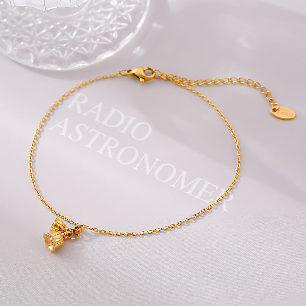 Women/Girls Gold Anklet With Bells Drop