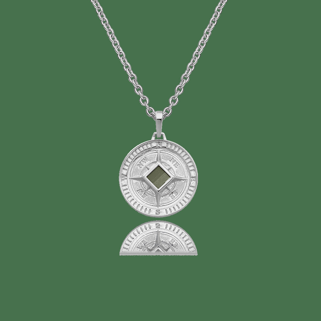 Men's Necklace With Compass Pendant