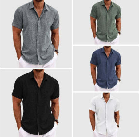 Men's Short Sleeved Polyester Shirt