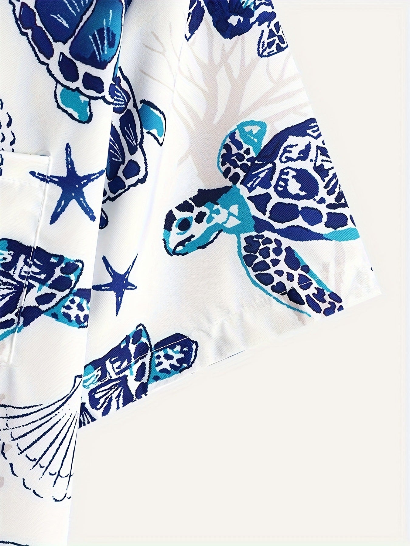 Men's Plus Size Marine Life Printed Shirt